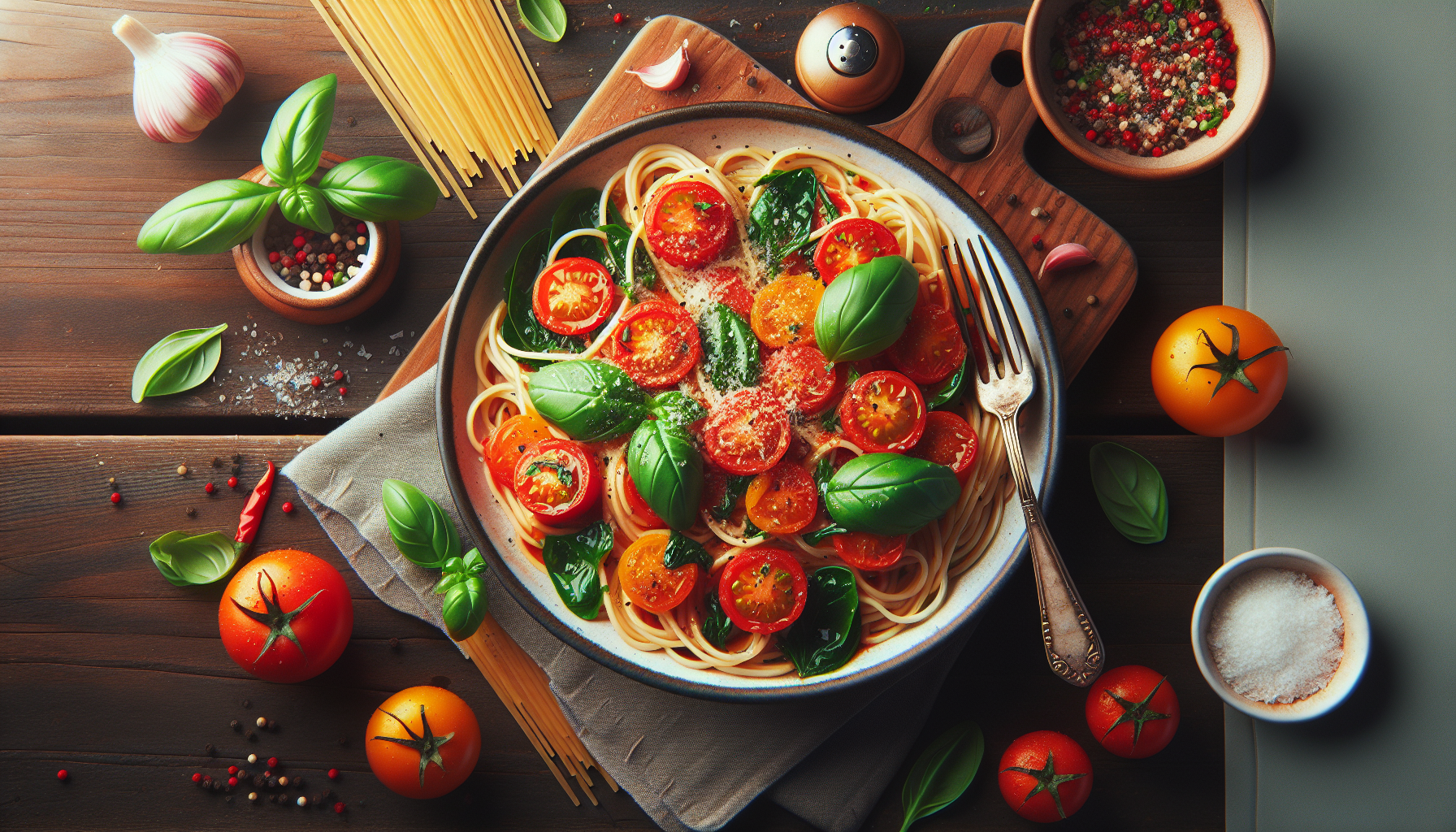 spaghetti pomodoro e basilico